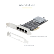 Afbeeldingen van StarTech.com 4-Port 2.5Gbps NBASE-T PCIe Netwerkkaart, Intel I225-V, Quad-Port Computer Ethernet Adapter, Multi-Gigabit NIC, PCI Express Server LAN Kaart, Desktop Ethernet Interface