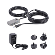 Image de StarTech.com U01043-USB-EXTENDER hub & concentrateur USB 3.2 Gen 1 (3.1 Gen 1) Type-A 5000 Mbit/s Noir, Argent