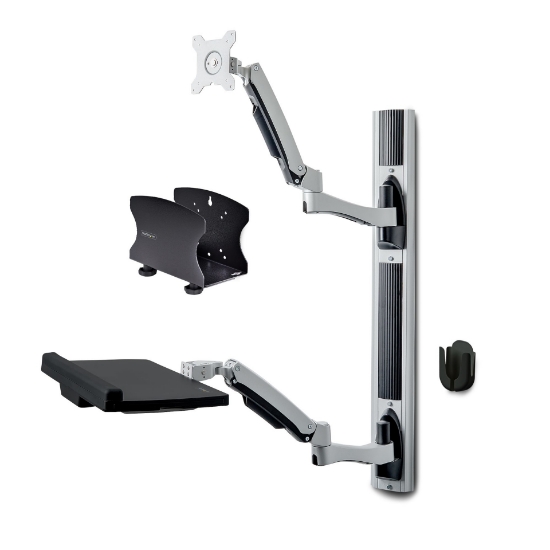Image de StarTech.com Poste de Travail Mural, Support VESA de Moniteur/Écran 32" Support pour Écran/Moniteur (10kg) - Support d'Écran Entièrement Articulé et Tablette Murale pour PC et pour Clavier