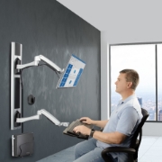 Image de StarTech.com Poste de Travail Mural, Support VESA de Moniteur/Écran 32" Support pour Écran/Moniteur (10kg) - Support d'Écran Entièrement Articulé et Tablette Murale pour PC et pour Clavier