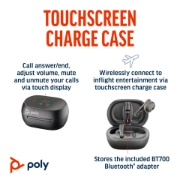 Picture of Poly Voyager Free 60+ UC Carbon Black Earbuds +BT700 USB-C Adapter +Touchscreen Charge Case
