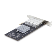 Picture of StarTech.com 4-Port GbE SFP Network Card, PCIe 2.0 x2 (x4, x8, x16 Compatible), Intel I350-AM4 4x 1GbE Controller, 1000BASE Copper/Fiber Optic, Desktop/Server Quad-Port Gigabit Ethernet NIC - Windows & Linux