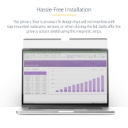 Picture of StarTech.com 16-inch MacBook Pro 21/23 Laptop Privacy Screen, Removable and Reversible Anti-Glare Privacy Filter, Magnetic Laptop Screen Protector w/ 51% Blue Light Reduction