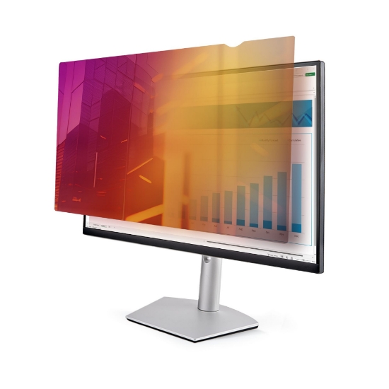 Picture of StarTech.com 24-inch 16:9 Gold Monitor Privacy Screen, Reversible Filter w/Enhanced Privacy, Glossy Computer Security Filter, Removable Screen Protector/Shield, +/- 30 Deg.