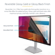 Picture of StarTech.com 24-inch 16:9 Gold Monitor Privacy Screen, Reversible Filter w/Enhanced Privacy, Glossy Computer Security Filter, Removable Screen Protector/Shield, +/- 30 Deg.