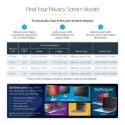 Picture of StarTech.com 24-inch 16:9 Gold Monitor Privacy Screen, Reversible Filter w/Enhanced Privacy, Glossy Computer Security Filter, Removable Screen Protector/Shield, +/- 30 Deg.