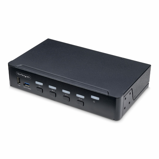 Picture of StarTech.com 4-Port DisplayPort KVM Switch, Single 4K 60Hz Monitor, 6x USB Ports, Push-Button & Hotkey Switching, DisplayPort 1.2, OS Independent, TAA Compliant