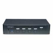 Picture of StarTech.com 4-Port DisplayPort KVM Switch, Single 4K 60Hz Monitor, 6x USB Ports, Push-Button & Hotkey Switching, DisplayPort 1.2, OS Independent, TAA Compliant