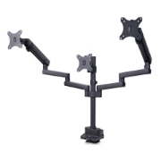 Picture of StarTech.com Triple Monitor Desk Mount For Up To Three 27in Screens, VESA 75x75/100x100, Tool-Less Arm Adjustments, C-Clamp/Grommet Mount, Spring-Assisted Arms
