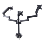 Picture of StarTech.com Triple Monitor Desk Mount For Up To Three 27in Screens, VESA 75x75/100x100, Tool-Less Arm Adjustments, C-Clamp/Grommet Mount, Spring-Assisted Arms