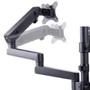 Picture of StarTech.com Triple Monitor Desk Mount For Up To Three 27in Screens, VESA 75x75/100x100, Tool-Less Arm Adjustments, C-Clamp/Grommet Mount, Spring-Assisted Arms