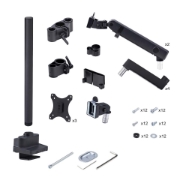 Picture of StarTech.com Triple Monitor Desk Mount For Up To Three 27in Screens, VESA 75x75/100x100, Tool-Less Arm Adjustments, C-Clamp/Grommet Mount, Spring-Assisted Arms