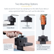 Picture of StarTech.com Triple Monitor Desk Mount For Up To Three 27in Screens, VESA 75x75/100x100, Tool-Less Arm Adjustments, C-Clamp/Grommet Mount, Spring-Assisted Arms