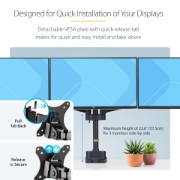 Picture of StarTech.com Triple Monitor Desk Mount For Up To Three 27in Screens, VESA 75x75/100x100, Tool-Less Arm Adjustments, C-Clamp/Grommet Mount, Spring-Assisted Arms