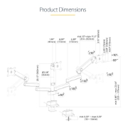 Picture of StarTech.com Triple Monitor Desk Mount For Up To Three 27in Screens, VESA 75x75/100x100, Tool-Less Arm Adjustments, C-Clamp/Grommet Mount, Spring-Assisted Arms