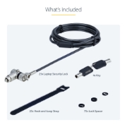 Picture of StarTech.com 25-Pack Universal Laptop Lock 6.6ft, Keyed Alike Locking Cable, Security Cable, Compatible w/Noble Wedge®/Nano/K-Slot, Anti-Theft Cut-Resistant Cable