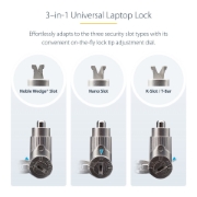 Picture of StarTech.com 25-Pack Universal Laptop Lock 6.6ft, Keyed Alike Locking Cable, Security Cable, Compatible w/Noble Wedge®/Nano/K-Slot, Anti-Theft Cut-Resistant Cable