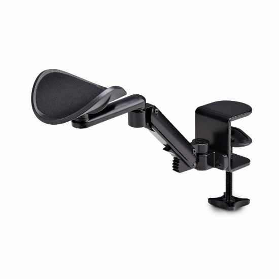 Image de StarTech.com Repose Bras Articulé Ergonomique pour Bureau, Support Ergonomique Réglable pour Bras/Coude, Rotation à 360 Degrés, Repose-Bras/Appui-Bras avec Installation par Serrage sans Perçage, Noir