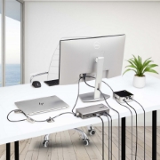 Afbeeldingen van StarTech.com Kabelslot Kit voor Laptop/Desktop & Randapparatuur, Anti-diefstal Beveiligingsslot, K-Slot, 3m Stalen Kabel, 3 Apparaten, Herinstelbare 4-cijfer combinatieslot