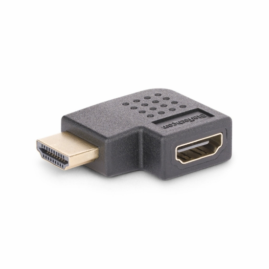 Image de StarTech.com Adaptateur HDMI 2.0 à Angle Droit, Mâle vers Femelle, Économiseur de Port HDMI Horizontal à 90 Degrés, 4K 60Hz, Extension Coudé pour HDMI à Haut Débit, Raccord HDMI 2.0 en Angle Horizontal, M/F