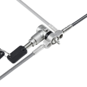 Picture of StarTech.com 3-in-1 Universal Laptop Lock 6.6ft (2m), Master Keyed Locking Cable, Computer Security, Compatible w/Noble Wedge®/Nano/K-Slot; Anti-Theft Cut-Resistant Cable