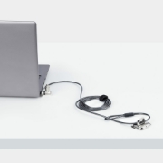 Picture of StarTech.com 3-in-1 Universal Laptop Lock 6.6ft (2m), Master Keyed Locking Cable, Computer Security, Compatible w/Noble Wedge®/Nano/K-Slot; Anti-Theft Cut-Resistant Cable