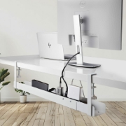 Afbeeldingen van StarTech.com Kabelgoot voor onder Bureau, Verstelbare Kabel Organizer, Installatie via Klemsysteem zonder Schroeven of Boren, Opbergbox Stekkerdoos, Wit