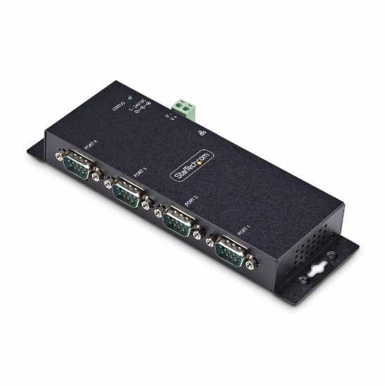Image de StarTech.com Adaptateur Série vers Ethernet à 4 Ports, Serveur de Périphériques Série IP pour Périphériques RS232 Distants, Montage Mural/ Rail DIN, Boîtier Métallique, Convertisseur Série RJ45 LAN vers DB9, TAA