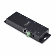 Image de StarTech.com Adaptateur Série vers Ethernet à 4 Ports, Serveur de Périphériques Série IP pour Périphériques RS232 Distants, Montage Mural/ Rail DIN, Boîtier Métallique, Convertisseur Série RJ45 LAN vers DB9, TAA
