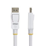 Image de StarTech.com Câble DisplayPort 1.2 de 1,8m Blanc Certifié VESA, 4K 60Hz, 21.6Gbps, Connecteurs DP Verrouillables, Câble DisplayPort DP 1.2, Câble de Moniteur DP, M/M