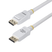 Image de StarTech.com Câble DisplayPort 1.2 de 3m Blanc Certifié VESA, 4K 60Hz, 21.6Gbps, Connecteurs DP Verrouillables, Câble DisplayPort DP 1.2, Câble de Moniteur DP, M/M