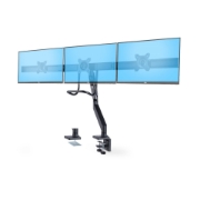 Picture of StarTech.com Crossbar Triple Monitor Desk Mount For Up To Three 27in Screens, VESA 75x75/100x100, Tool-Less Arm Adjustments, C-Clamp/Grommet, Spring-Assisted Arm