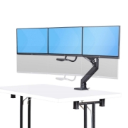 Picture of StarTech.com Crossbar Triple Monitor Desk Mount For Up To Three 27in Screens, VESA 75x75/100x100, Tool-Less Arm Adjustments, C-Clamp/Grommet, Spring-Assisted Arm