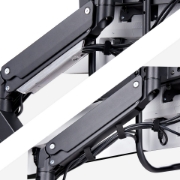 Picture of StarTech.com Crossbar Triple Monitor Desk Mount For Up To Three 27in Screens, VESA 75x75/100x100, Tool-Less Arm Adjustments, C-Clamp/Grommet, Spring-Assisted Arm