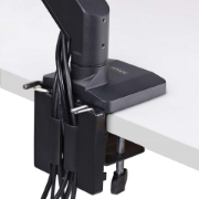 Picture of StarTech.com Crossbar Triple Monitor Desk Mount For Up To Three 27in Screens, VESA 75x75/100x100, Tool-Less Arm Adjustments, C-Clamp/Grommet, Spring-Assisted Arm
