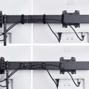 Picture of StarTech.com Crossbar Triple Monitor Desk Mount For Up To Three 27in Screens, VESA 75x75/100x100, Tool-Less Arm Adjustments, C-Clamp/Grommet, Spring-Assisted Arm