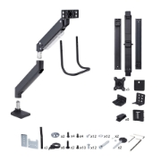 Picture of StarTech.com Crossbar Triple Monitor Desk Mount For Up To Three 27in Screens, VESA 75x75/100x100, Tool-Less Arm Adjustments, C-Clamp/Grommet, Spring-Assisted Arm