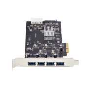 Afbeeldingen van StarTech.com 4-Port USB PCIe Kaart, USB 3.2 5Gbps, PCI Express Uitbreidingskaart met 4x Onafhankelijke USB Controllers, 4x USB-A Poorten, Windows/macOS/Linux