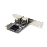 Afbeeldingen van StarTech.com 2-Port Gigabit PCIe Ethernet Adapter Kaart, 1Gbps PCIe Netwerkkaart, 10/100/1000Mbps PCI Express NIC, Dual Realtek RTL8111H, Windows en Linux, TAA