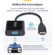 Afbeeldingen van StarTech.com HDMI naar VGA Adapter/Converter, Actieve Video Converter voor Laptop/Desktop, 1920x1080 (1080p), HDMI Bron naar VGA Monitor/Display/Projector