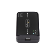 Picture of StarTech.com USB Galvanic Isolator, Up To 6KV, Electrical Noise Isolator, IP40, DIN Rail Mount, Isolated Power Filter, USB 2.0/1.1, 5V/250mA, Plug-and-Play, TAA