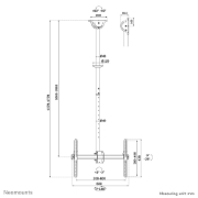 Afbeeldingen van Neomounts CL35-440BL16L Monitor/TV-beugel plafond 37-70" - h 106-156 cm