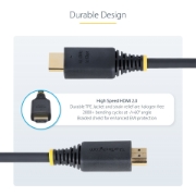 Image de StarTech.com Câble HDMI Haut Débit de 30cm Certifié Premium, 4K 60Hz/1440p 144Hz, HDR10/HDCP 2.2/ARC, 18Gbps, Cordon HDMI 2.0 UHD pour TV/Moniteur/Affichage, Gaine TPE