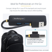 Picture of StarTech.com 4-Port USB-A Hub, 5Gbps, Bus Powered, Small Travel Mini USB Hub, Multi-Port USB 3.0 Splitter, Portable USB Hub, Overcurrent Protection (OCP)