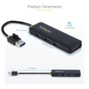 Picture of StarTech.com 4-Port USB-A Hub, 5Gbps, Bus Powered, Small Travel Mini USB Hub, Multi-Port USB 3.0 Splitter, Portable USB Hub, Overcurrent Protection (OCP)