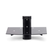 Afbeeldingen van StarTech.com Hangende Wandplank voor Audio/Video Apparatuur, In Hoogte Verstelbaar Schap voor Onder TV, Hangend Wandmeubel, Organiseer uw A/V apparatuur op dit zwart gehard glazen schap