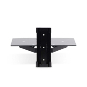 Afbeeldingen van StarTech.com Hangende Wandplank voor Audio/Video Apparatuur, In Hoogte Verstelbaar Schap voor Onder TV, Hangend Wandmeubel, Organiseer uw A/V apparatuur op dit zwart gehard glazen schap