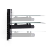 Afbeeldingen van StarTech.com Hangende Wandplank voor Audio/Video Apparatuur, In Hoogte Verstelbaar Schap voor Onder TV, Hangend Wandmeubel, Organiseer uw A/V apparatuur op dit zwart gehard glazen schap