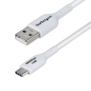 Image de StarTech.com Câble de Charge USB-A vers USB-C de 3m, Charge et Synchronisation, 3A, USB 2.0, Gaine TPE - Cordon de Charge USB Blanc