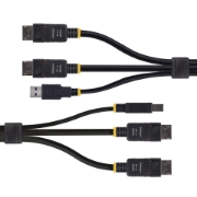 Picture of StarTech.com 6ft (1.8m) Dual-DisplayPort and USB 5Gbps KVM Cable, 4K 60Hz, Universally Compatible DP 1.2/USB 3.0 Combo Cable for Dual-Monitor KVM Switches